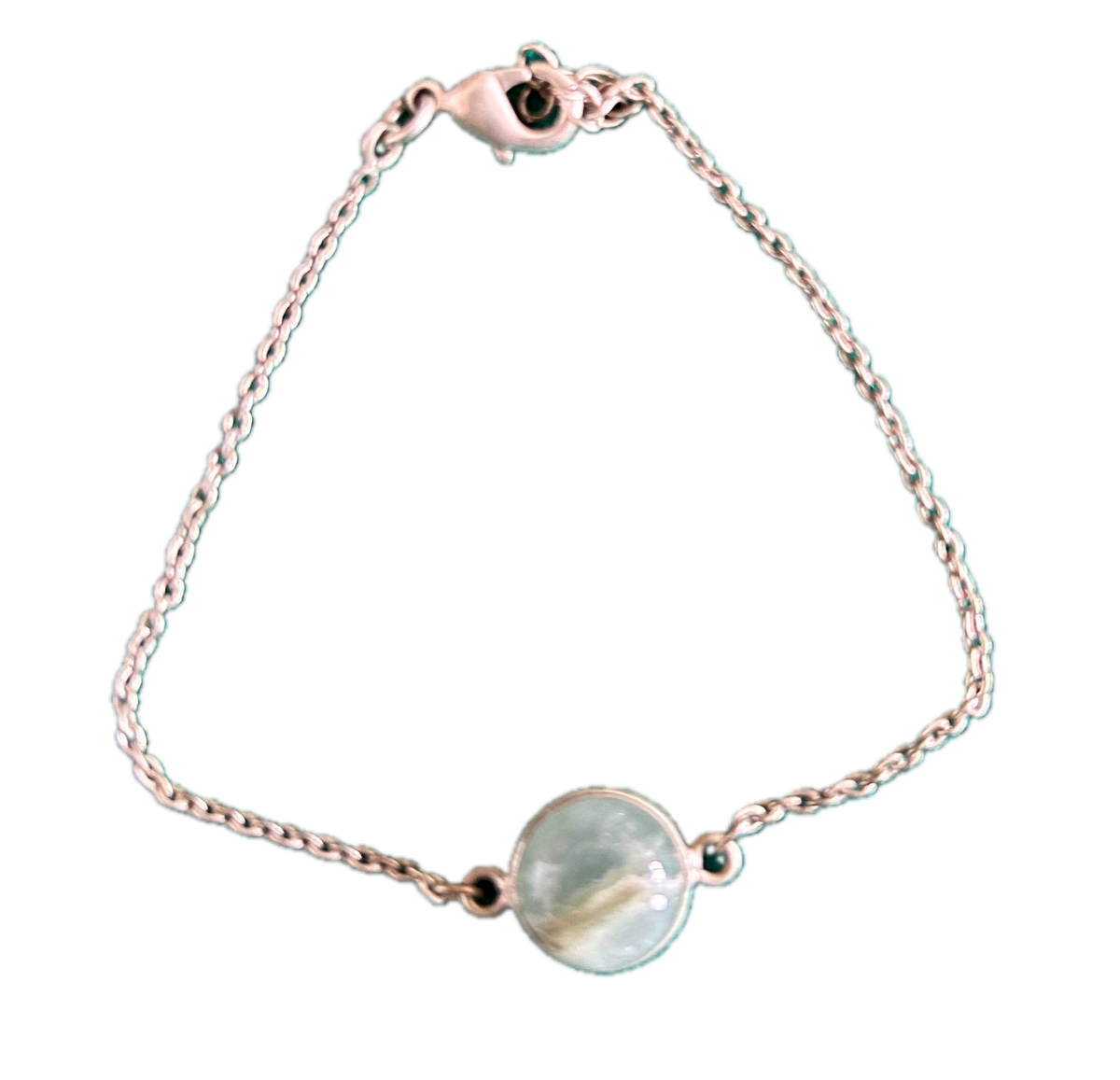 Bracelet Argent Pierre Transparente Artisanat Libanais