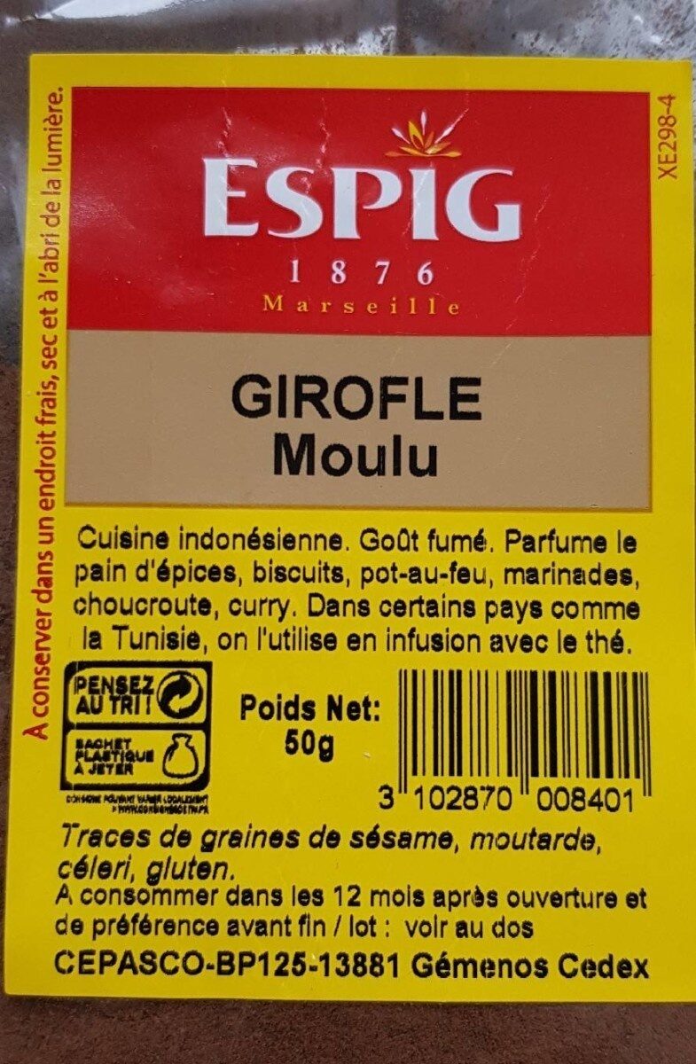 Girofle Moulue Espig 100g 2,5 €