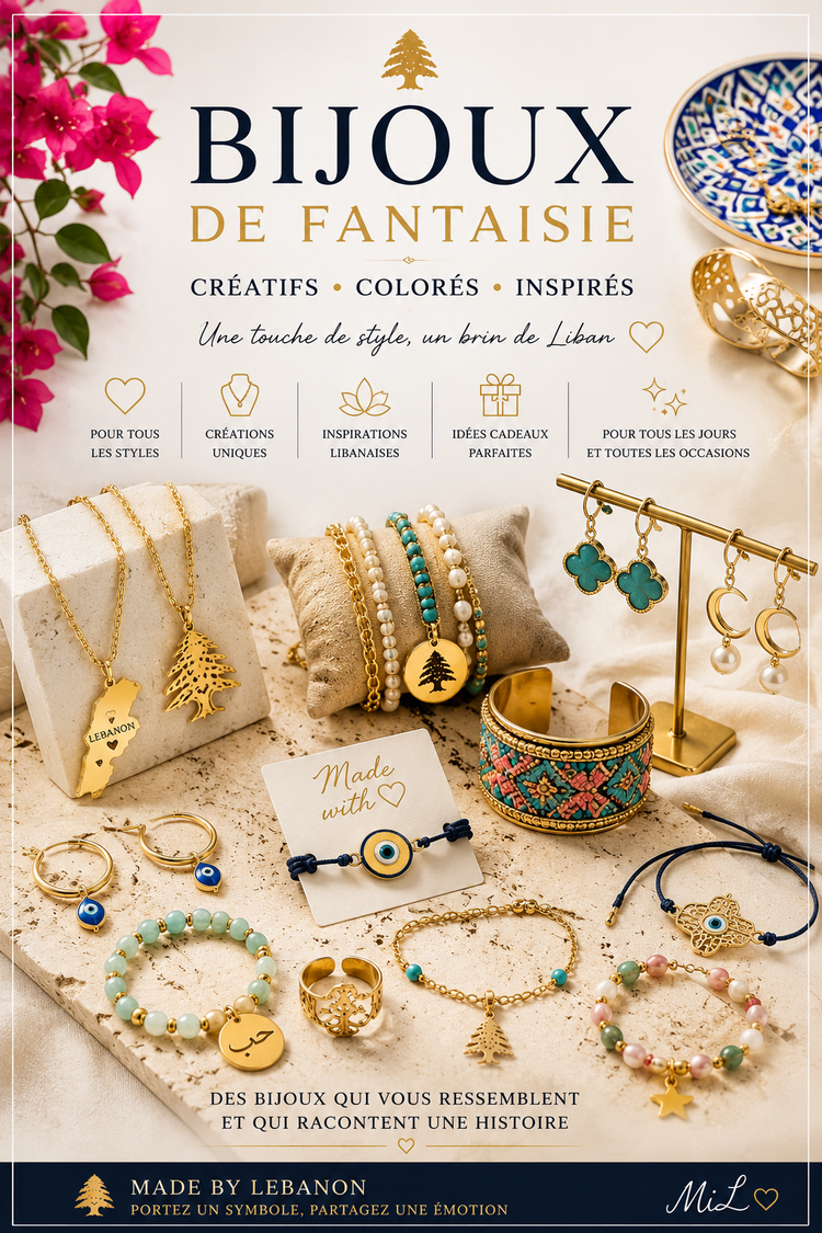 Bijoux fantaisie : créations, couleurs et inspirations libanaises