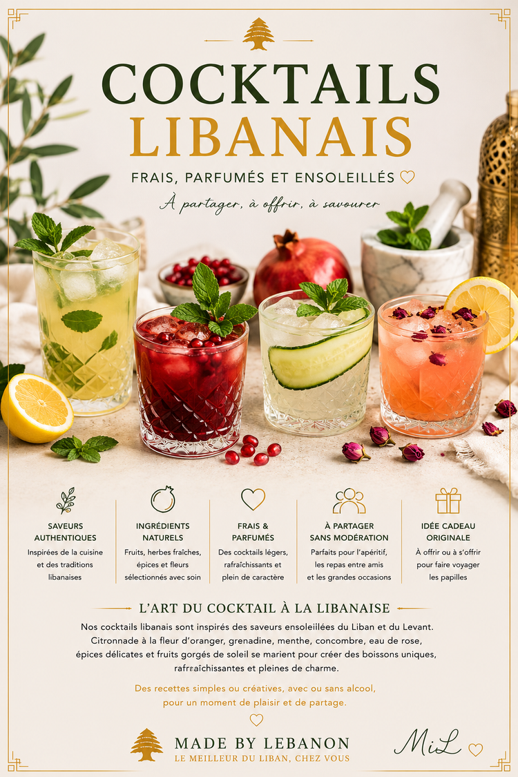 Cocktails libanais : fraîcheur, couleurs et saveurs du Liban