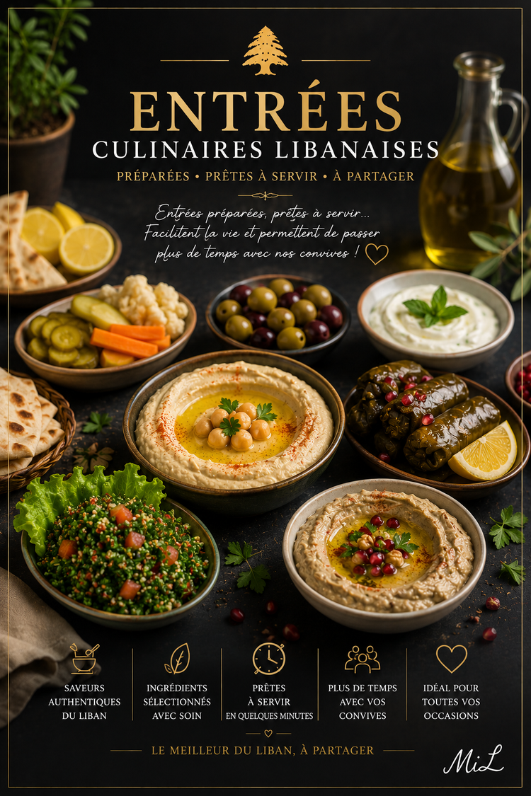 Entrées libanaises : préparées, prêtes à servir… et à partager !