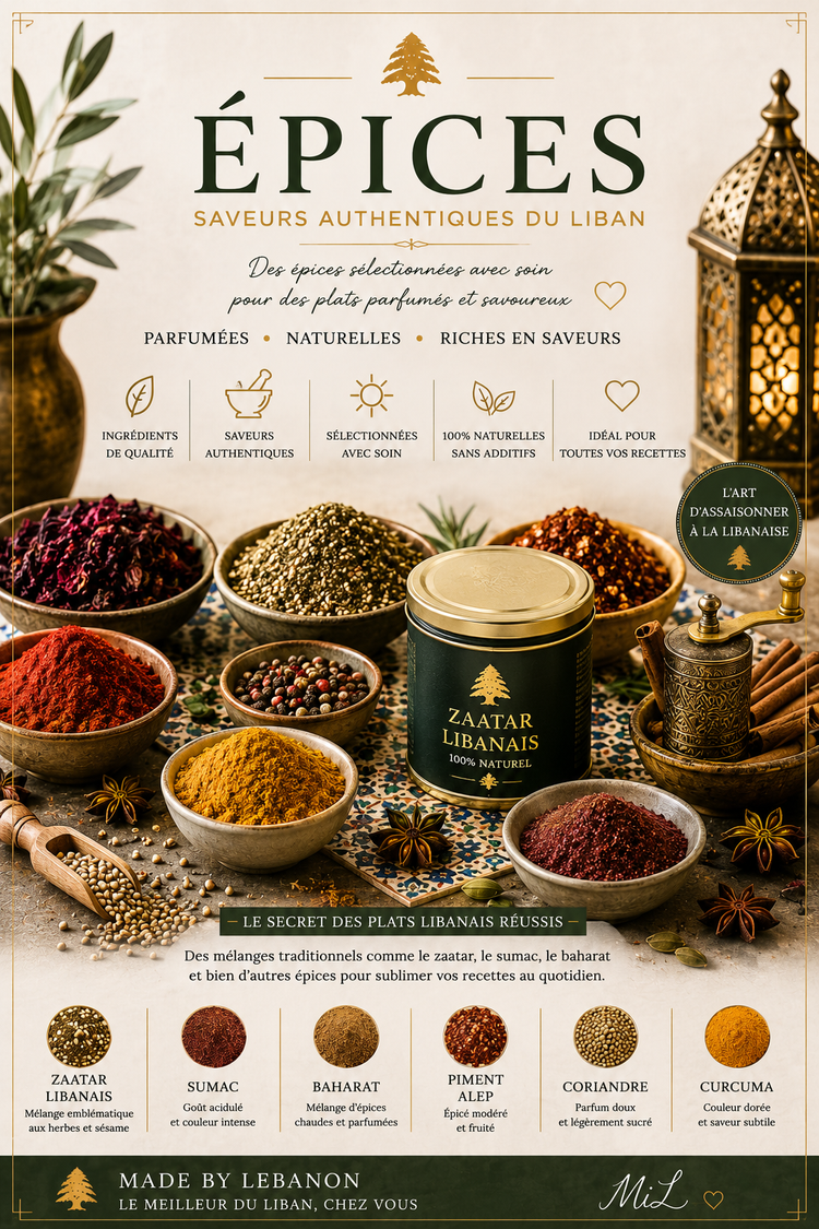 Épices et Condiments libanaises : parfums, couleurs et saveurs du Liban