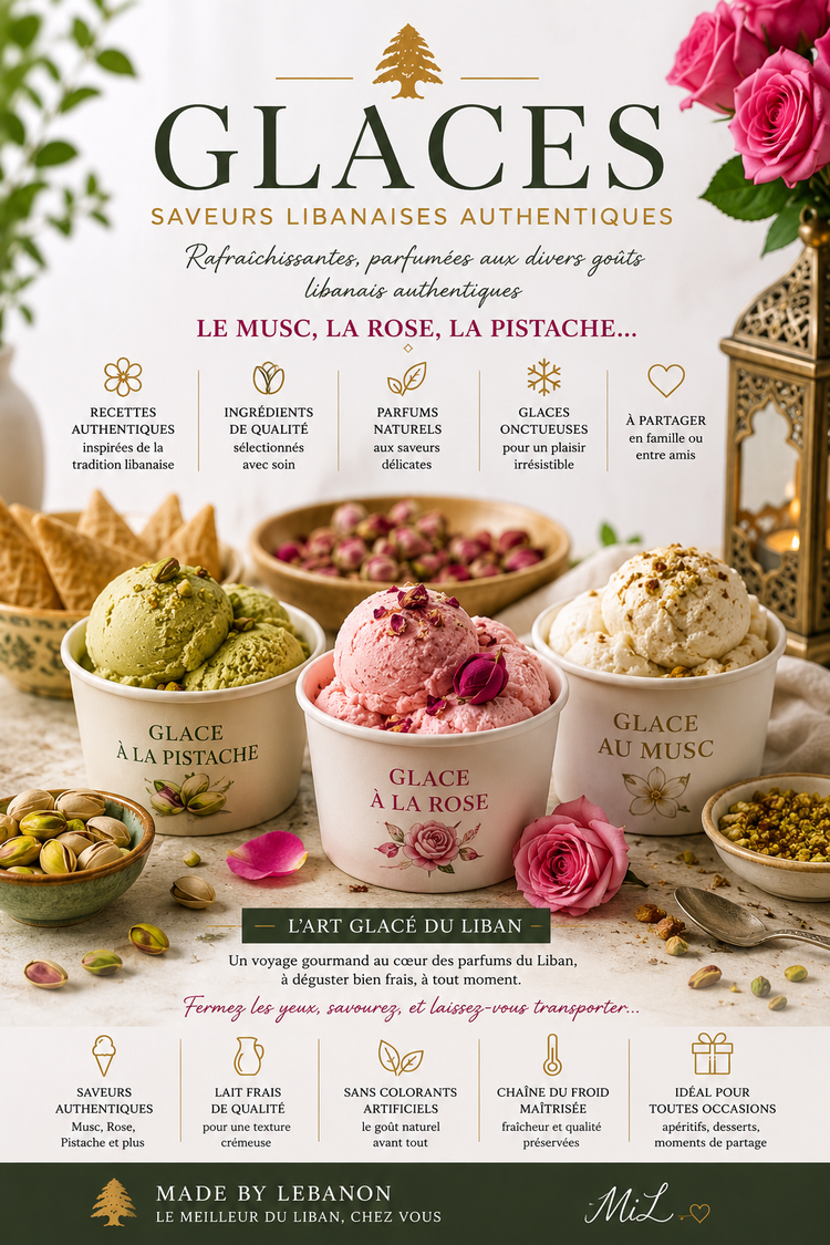 Glaces libanaises : musc, rose, pistache et saveurs authentiques