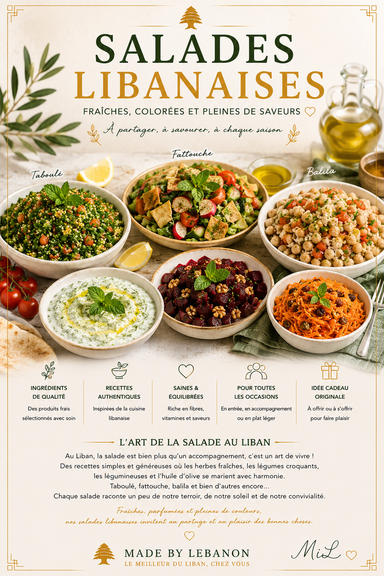Salades libanaises : taboulé, fattouche, balila et saveurs du Liban