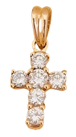 Croix Petite Or Jaune Diamants 1,93g