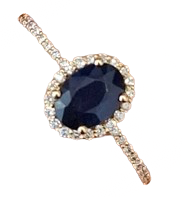 Bague Or Rose Saphir Diamants 2,12g