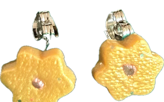 Boucles Oreilles Glaise Rosace Jaune Canari