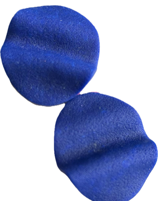Boucles Oreilles Glaise Ondulé Bleu Marine