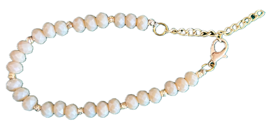 Bracelet Blanc Plaqué Or