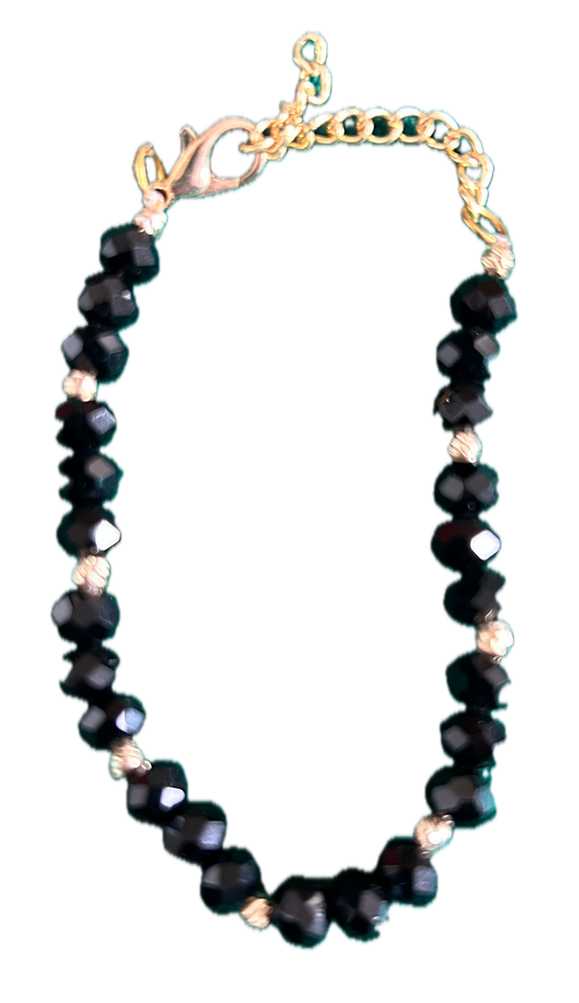 Bracelet Noir Plaqué Or