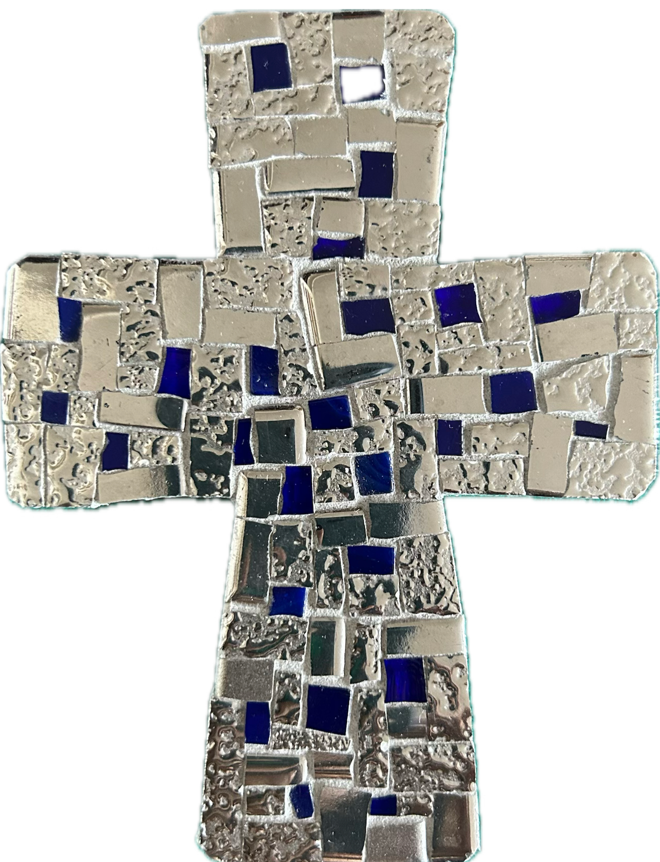Croix Mosaïque Gris Bleu Marine