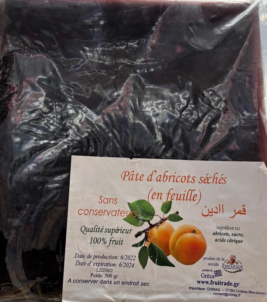 Kamareddine Pâte Abricots Séchés Feuille Fruitrade 500g