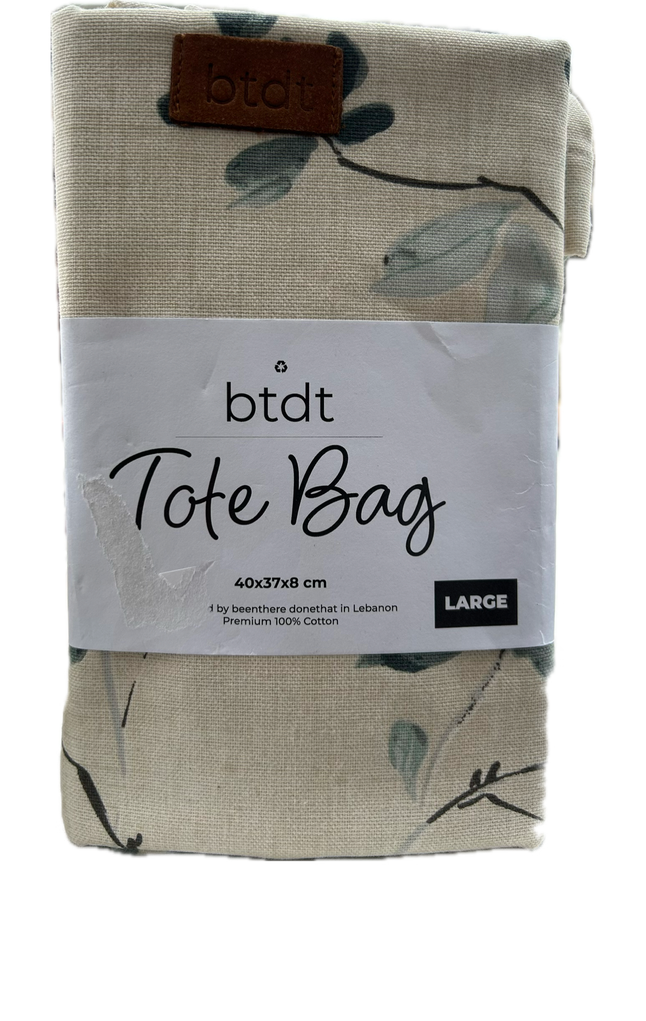 Tote Bag 100 % Coton Beige Libanais BTDT